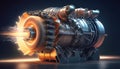 Dynamic and powerful illustration of a turbocharged engine Royalty Free Stock Photo