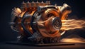 Dynamic and powerful illustration of a turbocharged engine