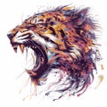 Dynamic and Powerful Vector Illustration of a Monstrous Tiger Royalty Free Stock Photo