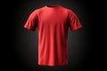 Dynamic presentation, red t-shirt mockup, front and back view Isolated