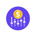 dynamic pricing, change price icon, vector