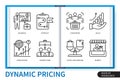 Dynamic pricing infographics linear icons collection