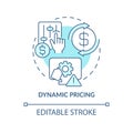 Dynamic pricing turquoise concept icon