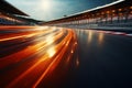 Dynamic racing atmosphere Twisting traffic on a blurred bokeh background