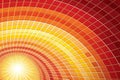 Dynamic radial-gradient mosaic with bright sunburst and warm colors. Royalty Free Stock Photo