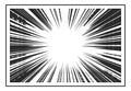 Dynamic Radial Lines On White Backdrop. Comic Book Flash Explosion. Vector Superhero Design Features Bold Black Light Royalty Free Stock Photo