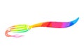 Dynamic Rainbow Paintbrush for Art, Creativity Expression, vector design Generative AI Royalty Free Stock Photo