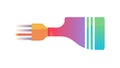 Dynamic Rainbow Paintbrush Stroke Illustration, vector design Generative AI Royalty Free Stock Photo