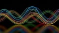 Dynamic Rainbow Waves of Light Streaks with Sparkles and Reflection abstract background Royalty Free Stock Photo
