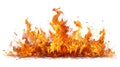Dynamic Realistic Fire Flames Isolated on White Background Royalty Free Stock Photo