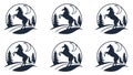 Dynamic Rearing Horse Logo and Emblem Collection Vector, vector design Generative AI Royalty Free Stock Photo