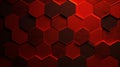 Dynamic Red Background with Black Hexagons