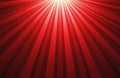 Dynamic red background illustration with light rays burst from above. Visual design shows bright energy and vibrant color. Royalty Free Stock Photo