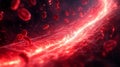 Dynamic Red Blood Cell Flowing Stream in Bright Light Abstract Background Royalty Free Stock Photo