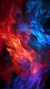 Dynamic red and blue flames dance against a black backdrop Royalty Free Stock Photo
