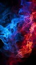 Dynamic red and blue flames dance against a black backdrop Royalty Free Stock Photo