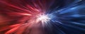 Dynamic red and blue light burst showcasing energy and motion Royalty Free Stock Photo