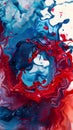 Dynamic Red and Blue Liquid Splash Royalty Free Stock Photo
