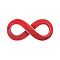 Dynamic Red 3D Infinity Symbol Graphic Abstract Vector Illustration of Endless Loop Royalty Free Stock Photo