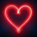 Dynamic red light trails against a dark background. The intertwine Royalty Free Stock Photo