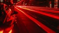 Dynamic red light trails create a sense of urgency and energy in this image reflecting the fastpaced nature of city life Royalty Free Stock Photo