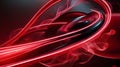 Dynamic red light waves swirl around a circular black object creating an abstract design in a high-contrast setting Royalty Free Stock Photo