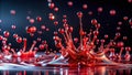 Dynamic Red Liquid Drops A Captivating Drone Photography Abstract Background Created Using AI Art Techniques for a Royalty Free Stock Photo
