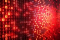 Dynamic Red Matrix Digital Background A Futuristic Visualization of Binary Code Data Streams and Cyberspace Security Royalty Free Stock Photo