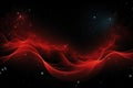 Dynamic red particle wave and light abstract background with sparkling shining dots and stars