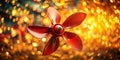 Dynamic Red Propeller Against a Blurred Bokeh Background Capturing Aerodynamic Beauty and Abstract Movement Royalty Free Stock Photo