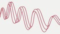 Dynamic Red Sound Wave Pattern, Audio Frequency Visualization, vector design Generative AI Royalty Free Stock Photo