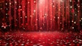 Dynamic Red Stage Background with Sparkling Stars, Festive Atmosphere for Events and Celebrations. Perfect for Holiday Royalty Free Stock Photo