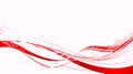 Dynamic Red Waves and Abstract Patterns on White Background Royalty Free Stock Photo
