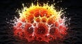 Dynamic rendering of virus cell bursting with intricate detail and depth of field Royalty Free Stock Photo