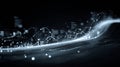 Dynamic Representation of Data Flow with Light Trails and Graphical Elements in a Futuristic Digital Environment Royalty Free Stock Photo