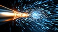 dynamic representation of quantum encryption, showcasing burst of binary code and light. This captures essence of advanced Royalty Free Stock Photo