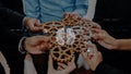 Collaborative Effort in Business Innovation with Gears Symbolizing Teamwork and Artificial Intelligence Integration in Royalty Free Stock Photo
