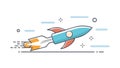 Dynamic Rocket Launch into Space Startup and Innovation, vector design Generative AI Royalty Free Stock Photo