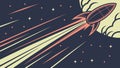 Dynamic Rocket Launching into Cosmic Space, vector design Generative AI Royalty Free Stock Photo