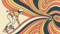 Dynamic Rollerblader Abstract Movement Vector Art, vector design Generative AI Royalty Free Stock Photo