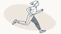 Dynamic Runner Pose: Minimalist Active Figure, vector design Generative AI Royalty Free Stock Photo