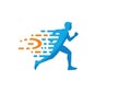 Dynamic runner silhouette with energetic motion streaks, conveying speed and progress Royalty Free Stock Photo