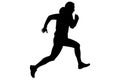 dynamic running uphill male athlete
