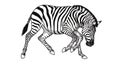 Dynamic Running Zebra Cartoon Illustration Royalty Free Stock Photo