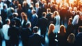 Business Networking Event with Professionals in Soft Focus Background