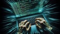 Dynamic Coding Environment with Laptop and Motion Blur