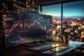 Dynamic screen pairs financial with vivid graph, illustrating data driven insights attractively