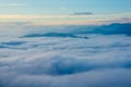 The dynamic sea of clouds is majestic and magnificent. Close up.