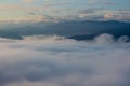 The dynamic sea of clouds is majestic and magnificent. Close up.