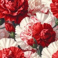 Dynamic Seamless Carnations Flowers Pattern Royalty Free Stock Photo
